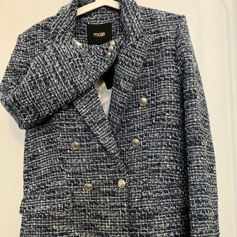 Maje Metallic tweed jacket ,size 38